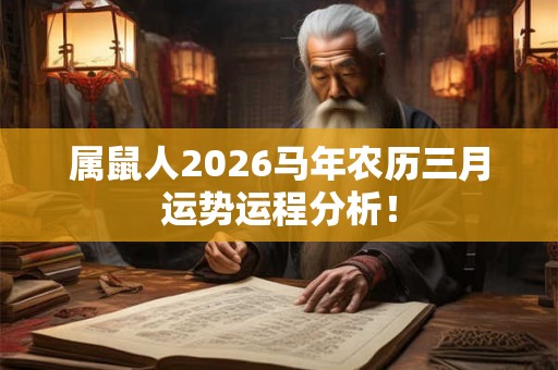 属鼠人2026马年农历三月运势运程分析！