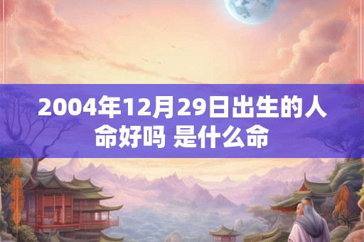 2004年12月29日出生的人命好吗 是什么命 2004年12月29日出生的人命好吗 是什么命