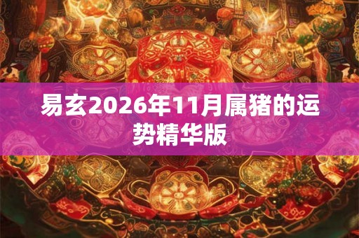 易玄2026年11月属猪的运势精华版