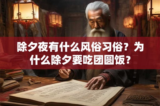 除夕夜有什么风俗习俗？为什么除夕要吃团圆饭？
