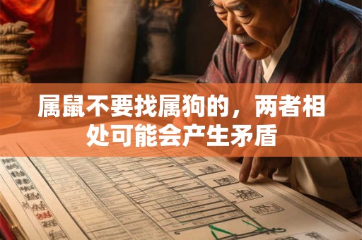 属鼠不要找属狗的，两者相处可能会产生矛盾