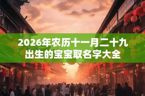 2026年农历十一月二十九出生的宝宝取名字大全 2026年农历十一月二十九出生的宝宝取名字大全