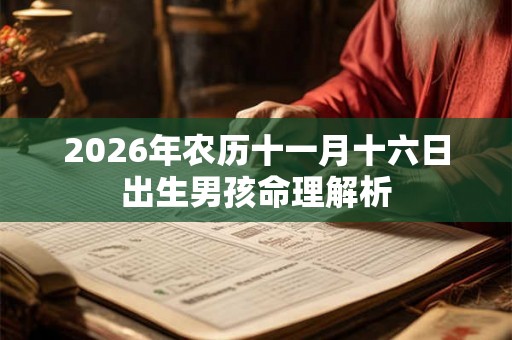 2026年农历十一月十六日出生男孩命理解析