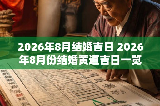 2026年8月结婚吉日 2026年8月份结婚黄道吉日一览表