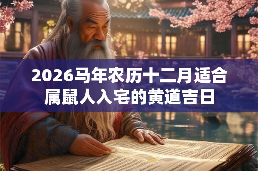 2026马年农历十二月适合属鼠人入宅的黄道吉日