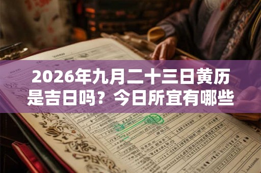 2026年九月二十三日黄历是吉日吗?今日所宜有哪些 2026年九月二十三日黄历是吉日吗?今日所宜有哪些