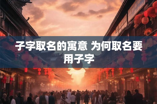 子字取名的寓意 为何取名要用子字