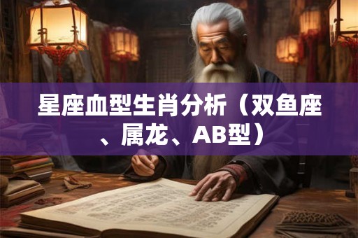 星座血型生肖分析（双鱼座、属龙、AB型）