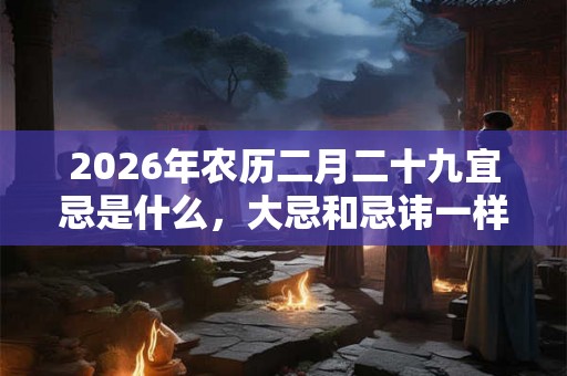 2026年农历二月二十九宜忌是什么，大忌和忌讳一样吗？