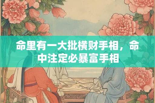 命里有一大批横财手相,命中注定必暴富手相 命里有一大批横财手相,命中注定必暴富手相