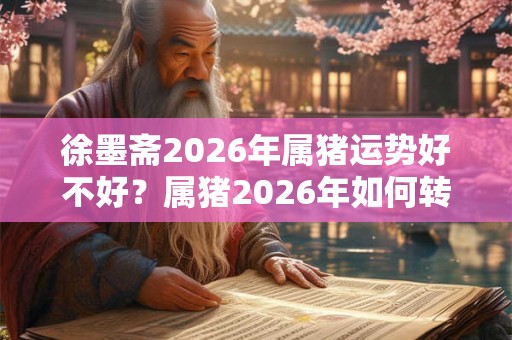 徐墨斋2026年属猪运势好不好？属猪2026年如何转运？