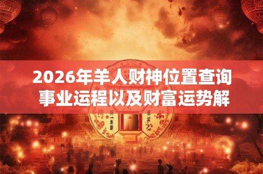 2026年羊人财神位置查询 事业运程以及财富运势解析