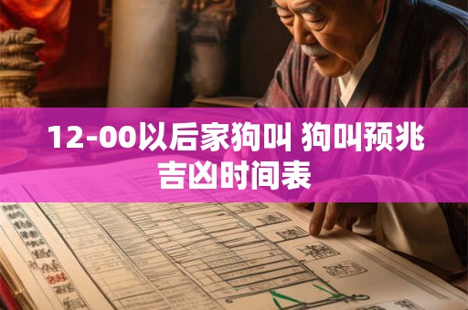 12-00以后家狗叫 狗叫预兆吉凶时间表