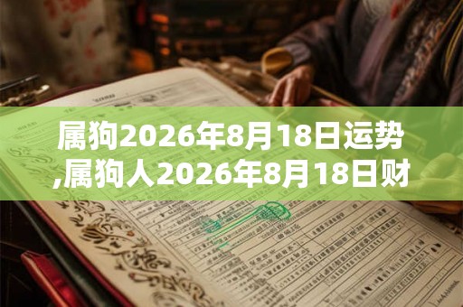 属狗2026年8月18日运势,属狗人2026年8月18日财运,生肖狗2026年8月18日运势