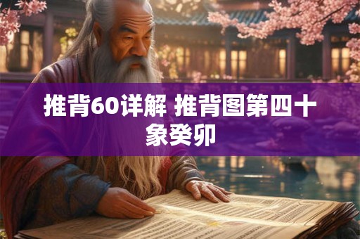 推背60详解 推背图第四十象癸卯 推背60详解 推背图第四十象癸卯