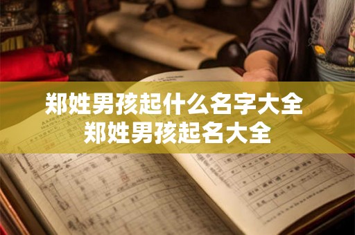 郑姓男孩起什么名字大全 郑姓男孩起名大全