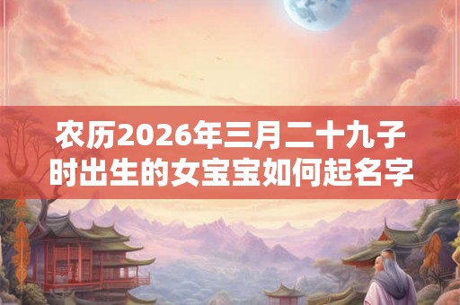 农历2026年三月二十九子时出生的女宝宝如何起名字好听，五行属什么