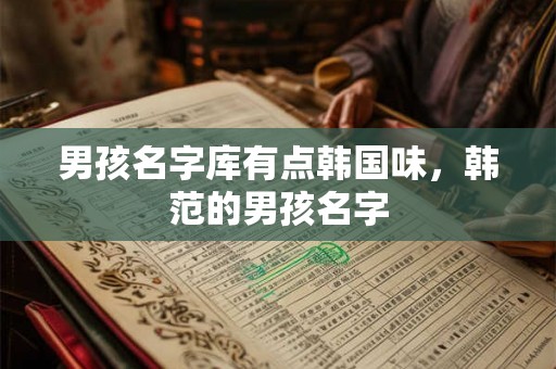 男孩名字库有点韩国味，韩范的男孩名字