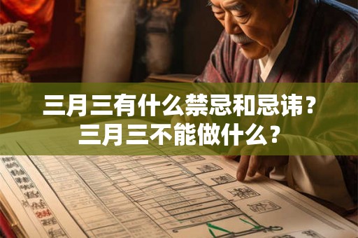 三月三有什么禁忌和忌讳？三月三不能做什么？
