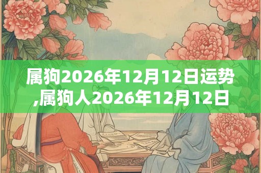 属狗2026年12月12日运势,属狗人2026年12月12日财运,生肖狗2026年12月12日运势 属狗2026年12月12日运势,属狗人2026年12月12日财运,生肖狗2026年12月12日运势