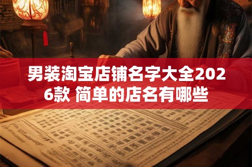 男装淘宝店铺名字大全2026款 简单的店名有哪些