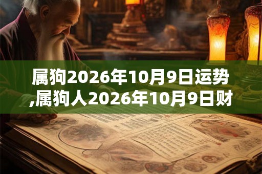 属狗2026年10月9日运势,属狗人2026年10月9日财运,生肖狗2026年10月9日运势