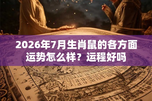 2026年7月生肖鼠的各方面运势怎么样？运程好吗