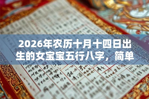 2026年农历十月十四日出生的女宝宝五行八字，简单大气的名字