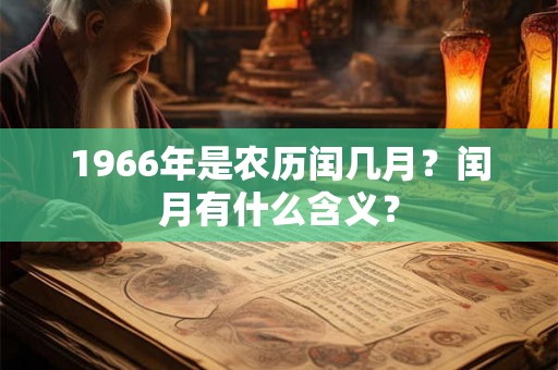 1966年是农历闰几月?闰月有什么含义? 1966年是农历闰几月?闰月有什么含义?