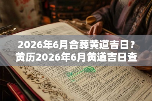 2026年6月合葬黄道吉日？黄历2026年6月黄道吉日查询