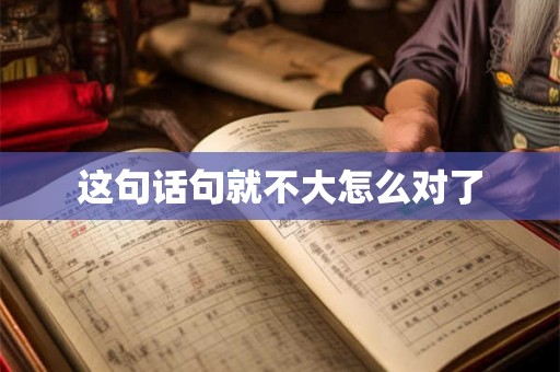 这句话句就不大怎么对了