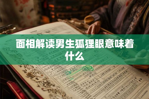 面相解读男生狐狸眼意味着什么 面相解读男生狐狸眼意味着什么