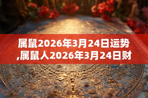 属鼠2026年3月24日运势,属鼠人2026年3月24日财运,生肖鼠2026年3月24日运势