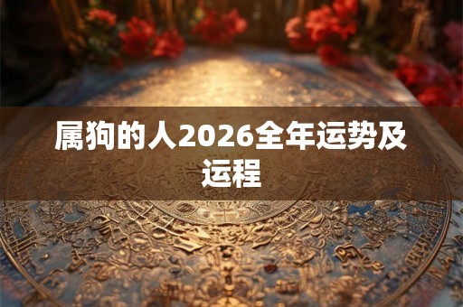 属狗的人2026全年运势及运程