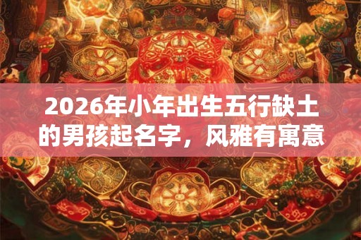 2026年小年出生五行缺土的男孩起名字，风雅有寓意的取名大全