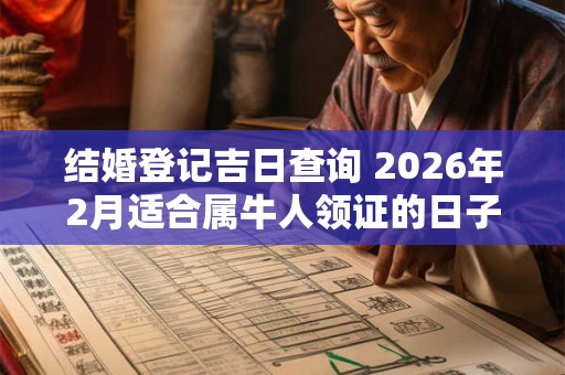 结婚登记吉日查询 2026年2月适合属牛人领证的日子