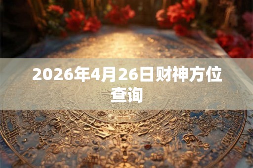 2026年4月26日财神方位查询
