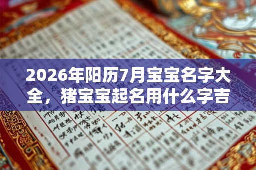 2026年阳历7月宝宝名字大全，猪宝宝起名用什么字吉利？