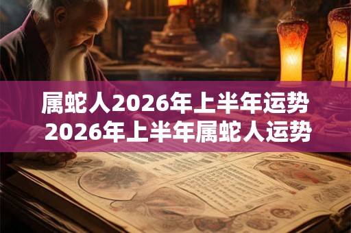 属蛇人2026年上半年运势 2026年上半年属蛇人运势如何
