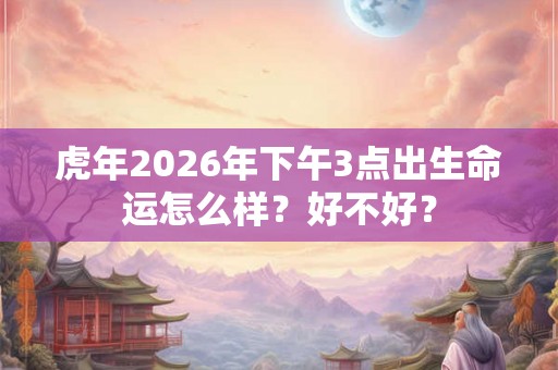 虎年2026年下午3点出生命运怎么样？好不好？