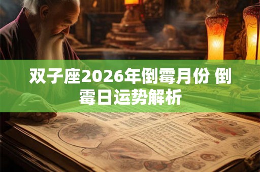 双子座2026年倒霉月份 倒霉日运势解析