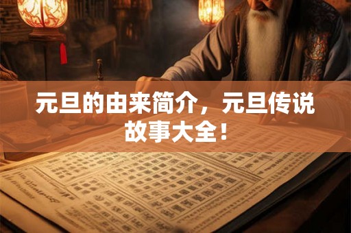 元旦的由来简介，元旦传说故事大全！