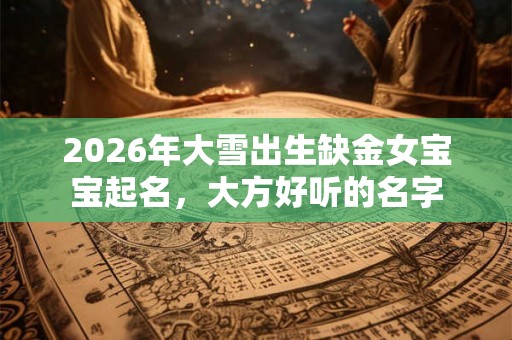 2026年大雪出生缺金女宝宝起名，大方好听的名字
