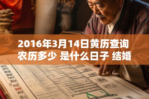 2016年3月14日黄历查询 农历多少 是什么日子 结婚吉时