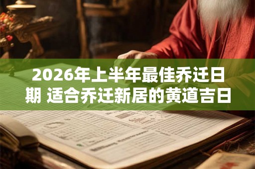 2026年上半年最佳乔迁日期 适合乔迁新居的黄道吉日