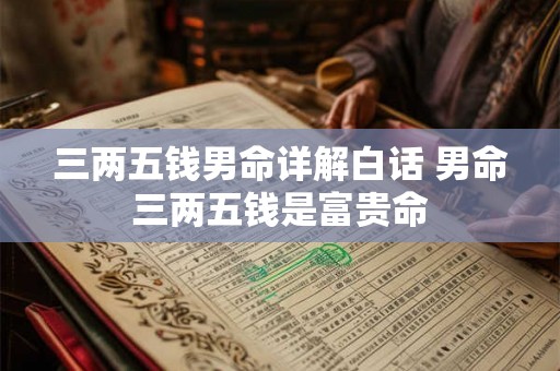 三两五钱男命详解白话 男命三两五钱是富贵命