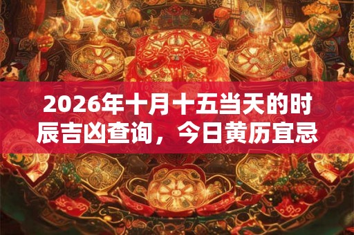 2026年十月十五当天的时辰吉凶查询，今日黄历宜忌分析