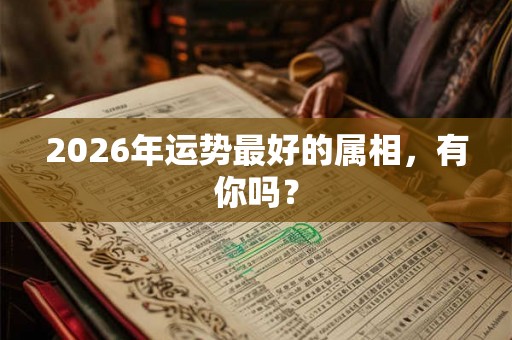 2026年运势最好的属相，有你吗？