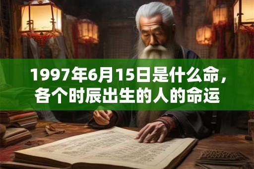 1997年6月15日是什么命，各个时辰出生的人的命运