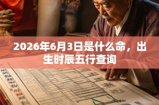2026年6月3日是什么命，出生时辰五行查询
